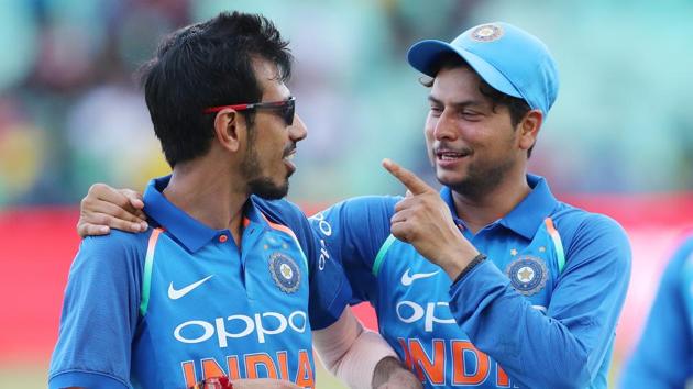 Yuzvendra Chahal of India and Kuldeep Yadav of India during the 1st One Day International match between South Africa and India held at Kingsmead Cricket Ground in Durban on the 1st feb 2018 Photo by Ron Gaunt / BCCI / SPORTZPICS Yuzvendra Chahal of India and Kuldeep Yadav of India during the 1st One Day International match between South Africa and India held at Kingsmead Cricket Ground in Durban on the 1st feb 2018 Photo by Ron Gaunt / BCCI / SPORTZPICS