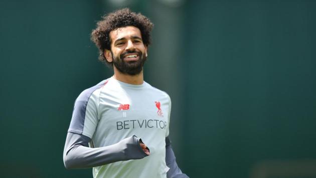 Liverpool's Egyptian midfielder Mohamed Salah takes part in a training session at the Melwood Training ground in Liverpool, northwest England on May 28, 2019(AFP) Liverpool's Egyptian midfielder Mohamed Salah takes part in a training session at the Melwood Training ground in Liverpool, northwest England on May 28, 2019(AFP)