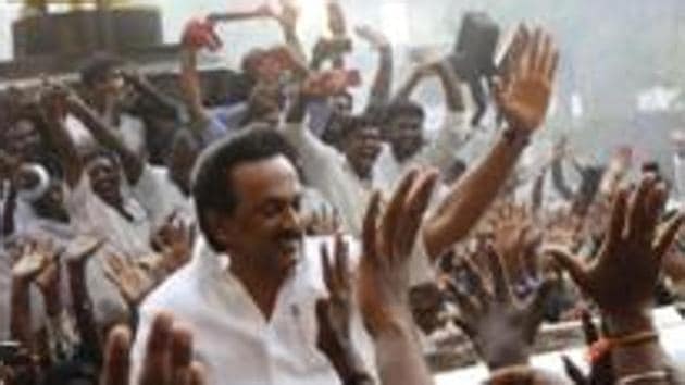 It said that Stalin will follow the democratic values of Karunanidhi.(ANI Photo) It said that Stalin will follow the democratic values of Karunanidhi.(ANI Photo)