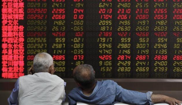 The Shanghai Composite Index fell 0.8% and Hong Kong’s Hang Seng lost 0.35%.(AP FILE)