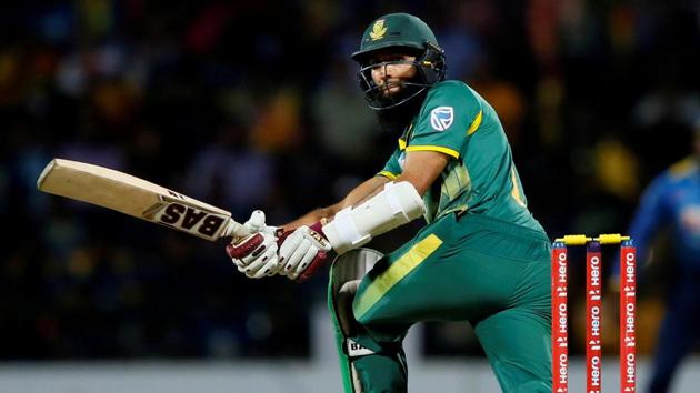 FILE PHOTO: Cricket - Sri Lanka v South Africa - Fourth One Day International - Pallekele, Sri Lanka - August 8, 2018 - South Africa's Hashim Amla hits a boundary.(REUTERS)