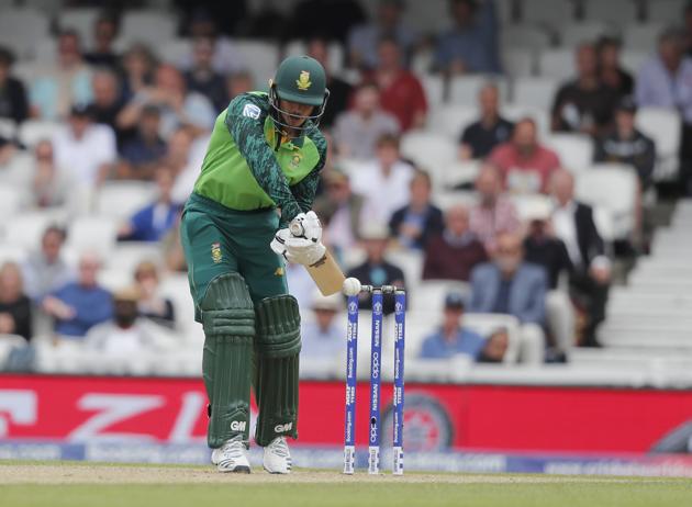 Quinton de Kock scored 68 runs off 74 balls, but South Africa kept losing wickets at regular intervals. (AP) Quinton de Kock scored 68 runs off 74 balls, but South Africa kept losing wickets at regular intervals. (AP)