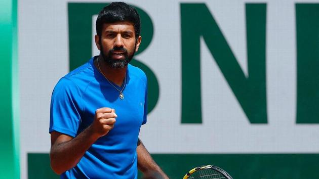 Rohan Bopanna in action. (Twitter) Rohan Bopanna in action. (Twitter)