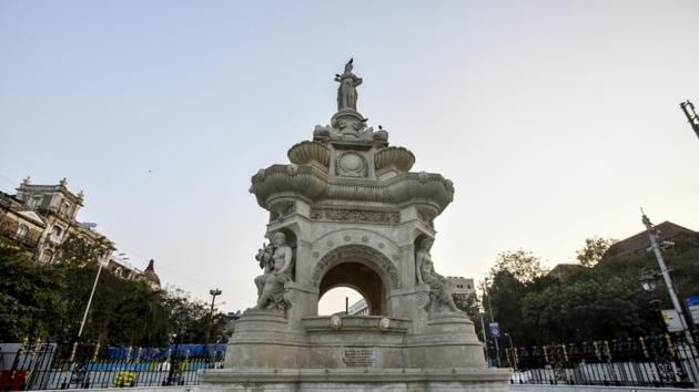 The Brihanmumbai Municipal Corporation (BMC) is now unsure about the location and plans to place it at the iconic Flora Fountain area(Kunal Patil/HT Photo)