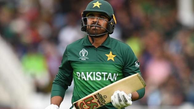 Pakistan's Haris Sohail walks back to the pavilion after getting out for 8 runs. (AFP) 