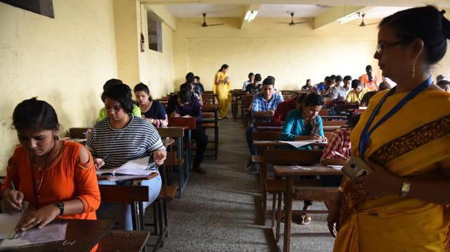 Navi Mumbai, India - February 21, 2019: Students appearing for HSC exams at Sainath Hindi High school & Junior College Vashi in Navi Mumbai, India, on Thursday, February 21, 2019.(Hindustan Times file photo for representation)