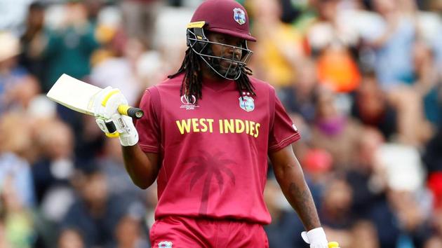 West Indies' Chris Gayle celebrates reaching a half century. (Action Images via Reuters) 