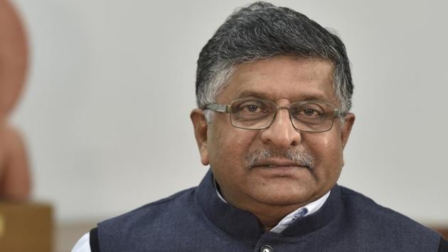 Ravi Shankar Prasad, was made the Minister of Law and Justice, Minister of Communications and Minister of Electronics and Information Technology.(Sanjeev Verma/HT PHOTO) Ravi Shankar Prasad, was made the Minister of Law and Justice, Minister of Communications and Minister of Electronics and Information Technology.(Sanjeev Verma/HT PHOTO)