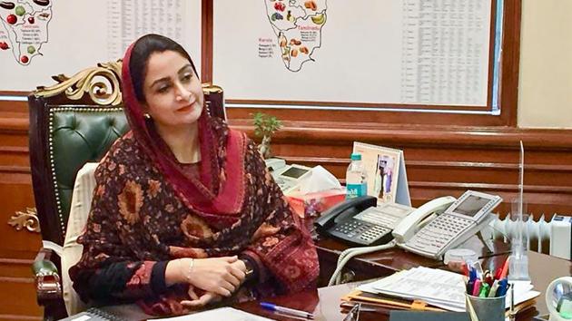 Harsimrat Kaur Badal takes charge as Minister of Food Processing Industries in the newly-elected PM Modi's cabinet, in New Delhi (PTI) Harsimrat Kaur Badal takes charge as Minister of Food Processing Industries in the newly-elected PM Modi's cabinet, in New Delhi (PTI)