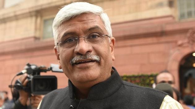 Gajendra Singh Shekhawat, who defeated the son of Rajasthan chief minister Ashok Gehlot, will head the Jal Shakti Ministry.(Sonu Mehta/HT PHOTO)