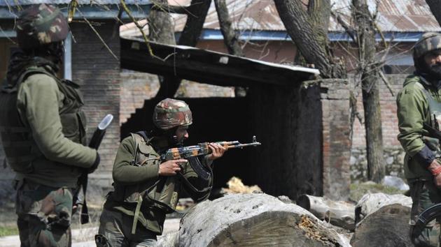 One of the militants killed in the encounter at Midoora in Awantipora area of south Kashmir’s Pulwama district has been identified as Yawar Ahmad Najar. Image used for representative purpose only.((Photo by Waseem Andrabi/ Hindustan Times))