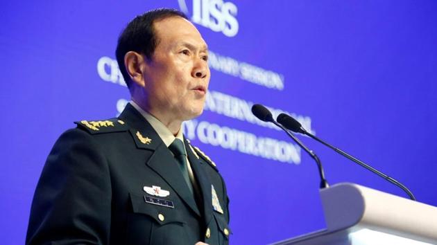 Chinese Defence Minister Wei Fenghe speaks at the IISS Shangri-la Dialogue in Singapore.(REUTERS Photo) Chinese Defence Minister Wei Fenghe speaks at the IISS Shangri-la Dialogue in Singapore.(REUTERS Photo)