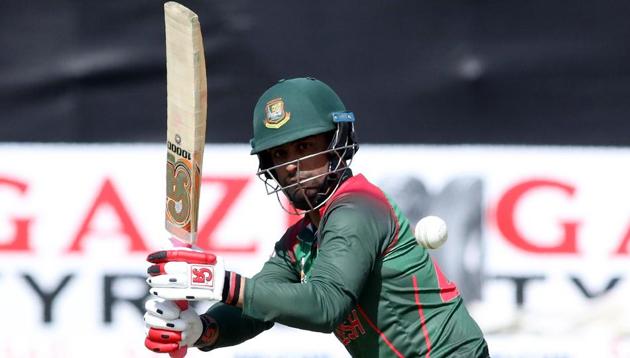Bangladesh's Tamim Iqbal bats during the Tri-Nation Series, one-day international between Ireland and Bangladesh at the Clontarf Cricket Club Ground in Clontarf, Dublin on May 15, 2019. (Photo by Paul Faith / AFP)(AFP)