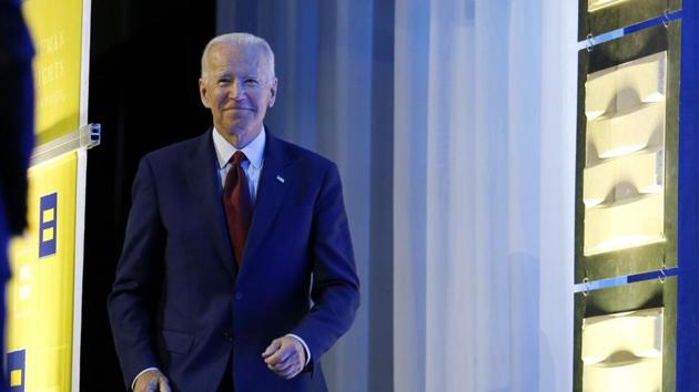 Democratic presidential candidate Joe Biden declared Saturday that the Equality Act would be his top legislative priority, an effort to enshrine LGBTQ protections into the nation’s labor and civil rights laws (AP Photo) Democratic presidential candidate Joe Biden declared Saturday that the Equality Act would be his top legislative priority, an effort to enshrine LGBTQ protections into the nation’s labor and civil rights laws (AP Photo)