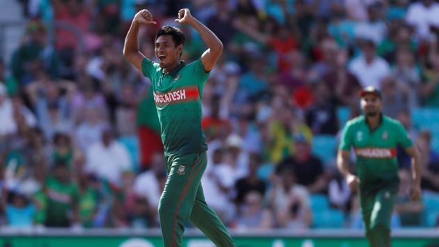 Bangladesh's Mustafizur Rahman celebrates the wicket of South Africa's David Miller. (Action Images via Reuters)