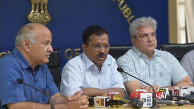Delhi chief minister Arvind Kejriwal denied that the government’s initiative had anything to do with the election outcome.(Mohd Zakir/HT photo)