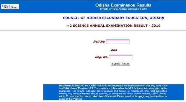 Odisha board Class 12 science stream result: The Odisha board Class 12 science stream exam result was announced on Monday.(CHSE odisha)