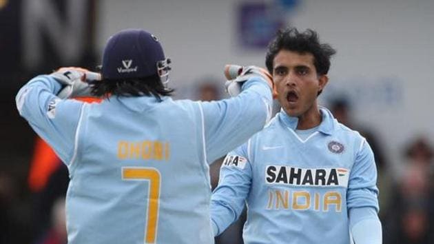 Mahendra Singh Dhoni and Saurav Ganguly of India celebrate the stumping of Matt Prior of England during the Fifth NatWest One Day International between England and India at Headingley on September 2, 2007 in Leeds, England. (Getty Images) Mahendra Singh Dhoni and Saurav Ganguly of India celebrate the stumping of Matt Prior of England during the Fifth NatWest One Day International between England and India at Headingley on September 2, 2007 in Leeds, England. (Getty Images)
