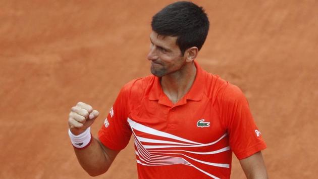 Serbia's Novak Djokovic reacts after winning his fourth round match against Germany's Jan-Lennard Struff. (REUTERS) Serbia's Novak Djokovic reacts after winning his fourth round match against Germany's Jan-Lennard Struff. (REUTERS)