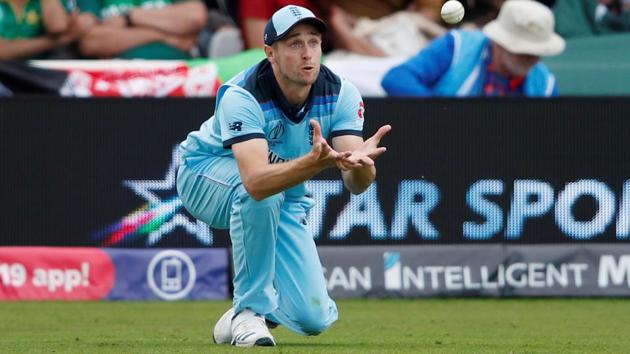 England's Chris Woakes catches out Pakistan's Babar Azam. (Action Images via Reuters)