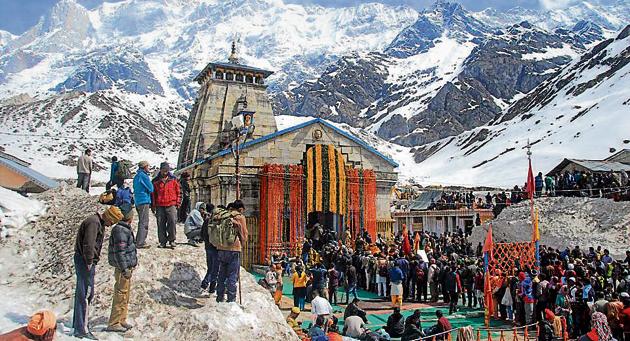 The Kedarnath shrine in Rudraprayag district of Uttarakhand.(HT File) The Kedarnath shrine in Rudraprayag district of Uttarakhand.(HT File)