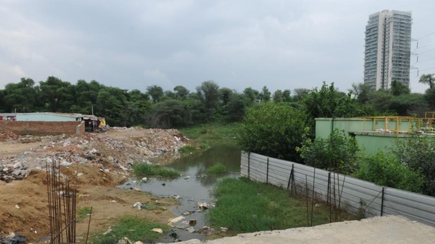Chandra’s plea follows a previous petition against concretisation of the Badshahpur drain, which had been disposed off by the NGT in February, to the dismay of city environmentalists.(HT Photo)