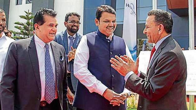 Fadnavis said that Maharashtra has a total eco-system developed for the industry, with the help of better law and order, availability of best human resources and industry-friendly initiatives, among others.(HT Photo)