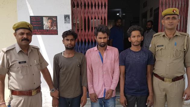 The three were arrested by the police from near Dadri railway crossing on Sunday, June 2, 2019.(HT Photo)