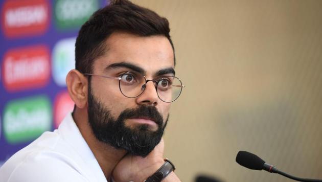 India's captain Virat Kohli attends a press conference at the Hampshire Cricket?indoor centre in Southampton.(AFP)