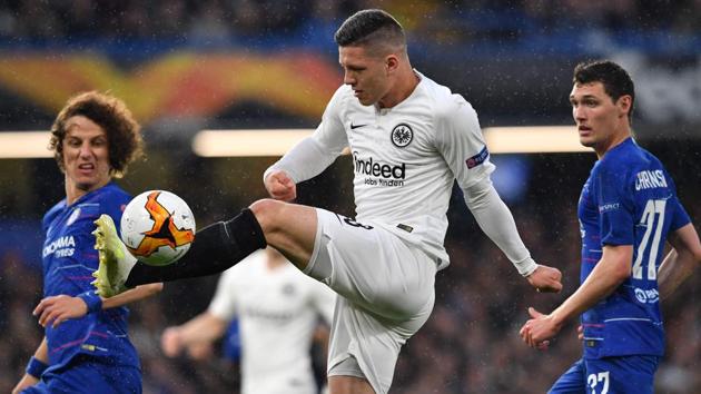 Eintracht Frankfurt's Serbian forward Luka Jovic controls the ball during the UEFA Europa League semi-final. (AFP) Eintracht Frankfurt's Serbian forward Luka Jovic controls the ball during the UEFA Europa League semi-final. (AFP)