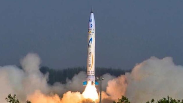 The small rocket, designed to be deployed quickly and from mobile launch sites such as a ship, carried seven satellites, including one that measures sea-surface winds to forecast typhoons.(Reuters)