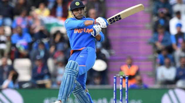India's Mahendra Singh Dhoni plays a shot. (AFP)