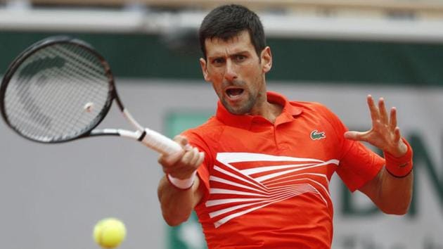 Serbia's Novak Djokovic in action during his fourth round match against Germany's Jan-Lennard Struff.(REUTERS)