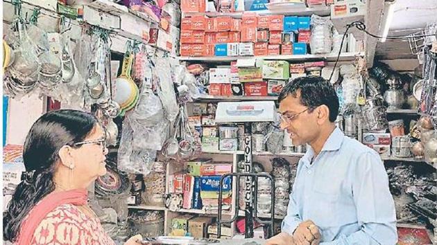 The Jain Bartan Store, in Gurugram’s Sadar Bazaar, was set up 50 years ago by the father of the present owner.(HT Photo)