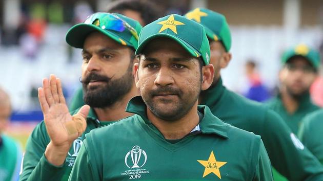 Pakistan's captain Sarfaraz Ahmed (2L) leads his team off of the pitch. (AFP) Pakistan's captain Sarfaraz Ahmed (2L) leads his team off of the pitch. (AFP)