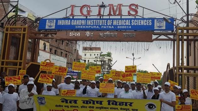 The IGIMS is Bihar’s only autonomous medical institution, built on the pattern of the All India Institute of Medical Sciences (AIIMS), New Delhi.(HT File Photo)