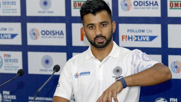 Indian hockey team captain Manpreet Singh during a press conference in Bhubaneswar. (PTI) Indian hockey team captain Manpreet Singh during a press conference in Bhubaneswar. (PTI)