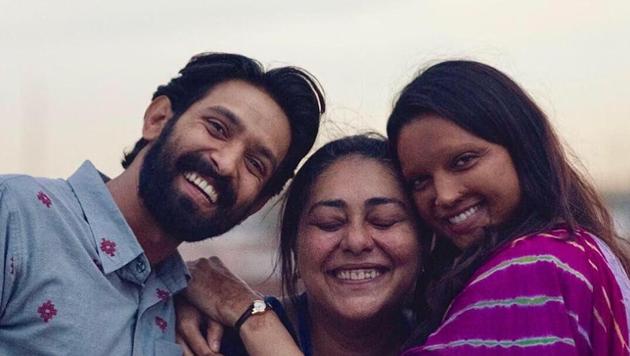 Deepika Padukone and Vikrant Massey share a hug with Meghna Gulzar as they wrap up the shoot of Chhapaak. Deepika Padukone and Vikrant Massey share a hug with Meghna Gulzar as they wrap up the shoot of Chhapaak.