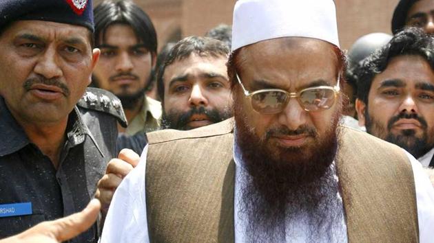 Hafiz Saeed carries a $10 million reward on his head. Pakistan was placed on the “grey list” last June and the multilateral watchdog said as recently as in February the country hadn’t done enough to counter the financing of groups such as JeM and LeT.(Reuters)