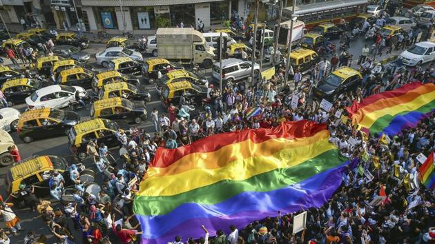 Members of the LGBTQ community participate in a pride parade in Mumbai, Saturday, Feb 2, 2019.(AP)