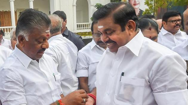 Tamil Nadu Chief Minister K Palaniswami and Deputy Chief Minister O. Panneerselvam are joint leaders of the AIADMK, (PTI FILE PHOTO) Tamil Nadu Chief Minister K Palaniswami and Deputy Chief Minister O. Panneerselvam are joint leaders of the AIADMK, (PTI FILE PHOTO)
