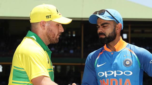 File image of India skipper Virat Kohli and his Australian counterpart Aaron Finch(Getty Images)