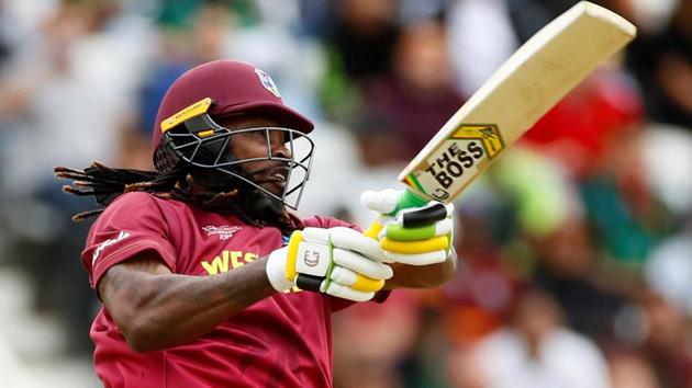 West Indies' Chris Gayle in action during ICC Cricket World Cup against Pakistan.(Action Images via Reuters)