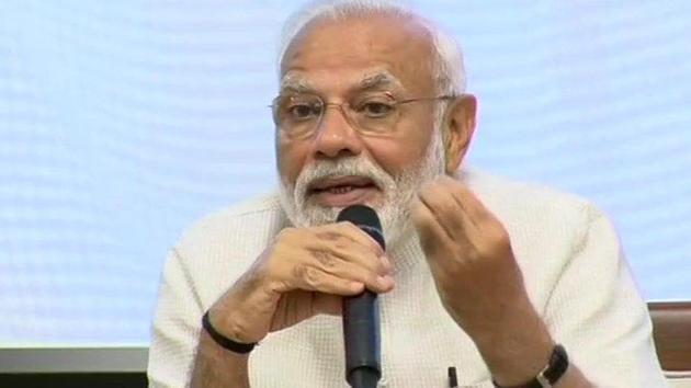 Prime Minister Narendra Modi on Monday told country’s top bureaucrats that poverty alleviation and water sector are the core focus areas of the government.(ANI Photo)