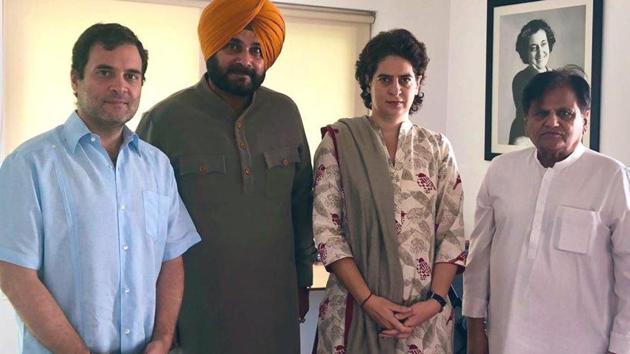 The cricketer-turned-politician also posted a picture in which he seen along with Rahul Gandhi, Congress general secretary Priyanka Gandhi Vadra and senior leader Ahmed Patel. (Photo: Twitter/@sherryontopp) The cricketer-turned-politician also posted a picture in which he seen along with Rahul Gandhi, Congress general secretary Priyanka Gandhi Vadra and senior leader Ahmed Patel. (Photo: Twitter/@sherryontopp)
