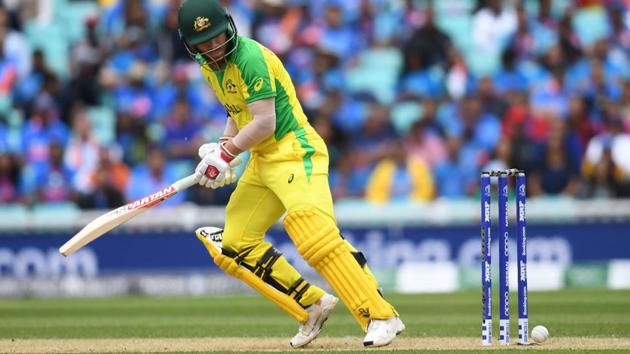 Australia's David Warner looks back as the ball touches his stumps but does not dislodge the bails. (AFP) Australia's David Warner looks back as the ball touches his stumps but does not dislodge the bails. (AFP)