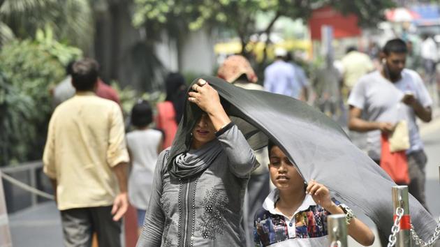 The city’s previous high of 47.8 degrees Celsius was recorded in Palam on June 9, 2014.(Hindustan Times)