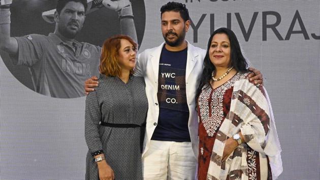 Cricketer Yuvraj Singh with wife Hazel Keech and mother Shabnam at the event 'In Conversation With Yuvraj Singh' in Mumbai, Monday, June 10, 2019. (PTI) Cricketer Yuvraj Singh with wife Hazel Keech and mother Shabnam at the event 'In Conversation With Yuvraj Singh' in Mumbai, Monday, June 10, 2019. (PTI)
