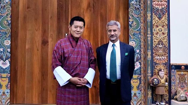 External Affairs Minister Subramaniam Jaishankar meets Bhutan King Jigme Khesar Namgyel Wangchuck in Thimphu. (ANI Photo) External Affairs Minister Subramaniam Jaishankar meets Bhutan King Jigme Khesar Namgyel Wangchuck in Thimphu. (ANI Photo)