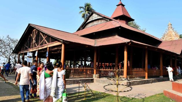 Devotees visit the Hayagriva Madhava temple in Hajo. The initiative to save the species from extinction is challenging though. For one thing, some of the hundreds of daily visitors to the temple outside Guwahati throw bread and other food to the turtles -- which they clearly like. “This has triggered some biological changes among the turtles in the pond. They have also lost their natural tendency of hunting for food,” Purkayastha said. (Biju Boro / AFP) Devotees visit the Hayagriva Madhava temple in Hajo. The initiative to save the species from extinction is challenging though. For one thing, some of the hundreds of daily visitors to the temple outside Guwahati throw bread and other food to the turtles -- which they clearly like. “This has triggered some biological changes among the turtles in the pond. They have also lost their natural tendency of hunting for food,” Purkayastha said. (Biju Boro / AFP)
